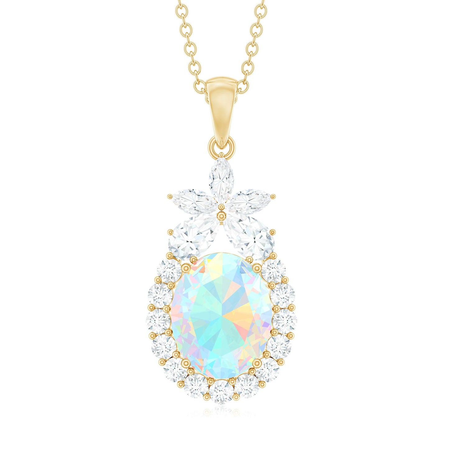 Certified Real 1.3 Carat Ethiopian Opal Statement Necklace