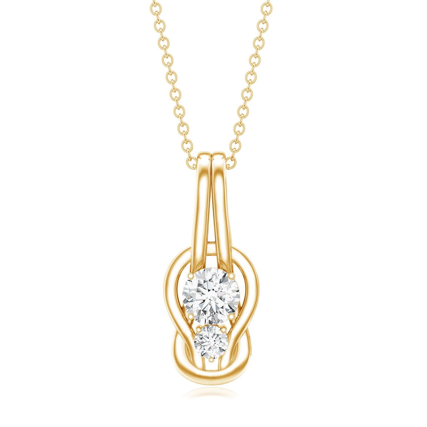 Certified Lab Grown Diamond Love Knot Pendant Necklace