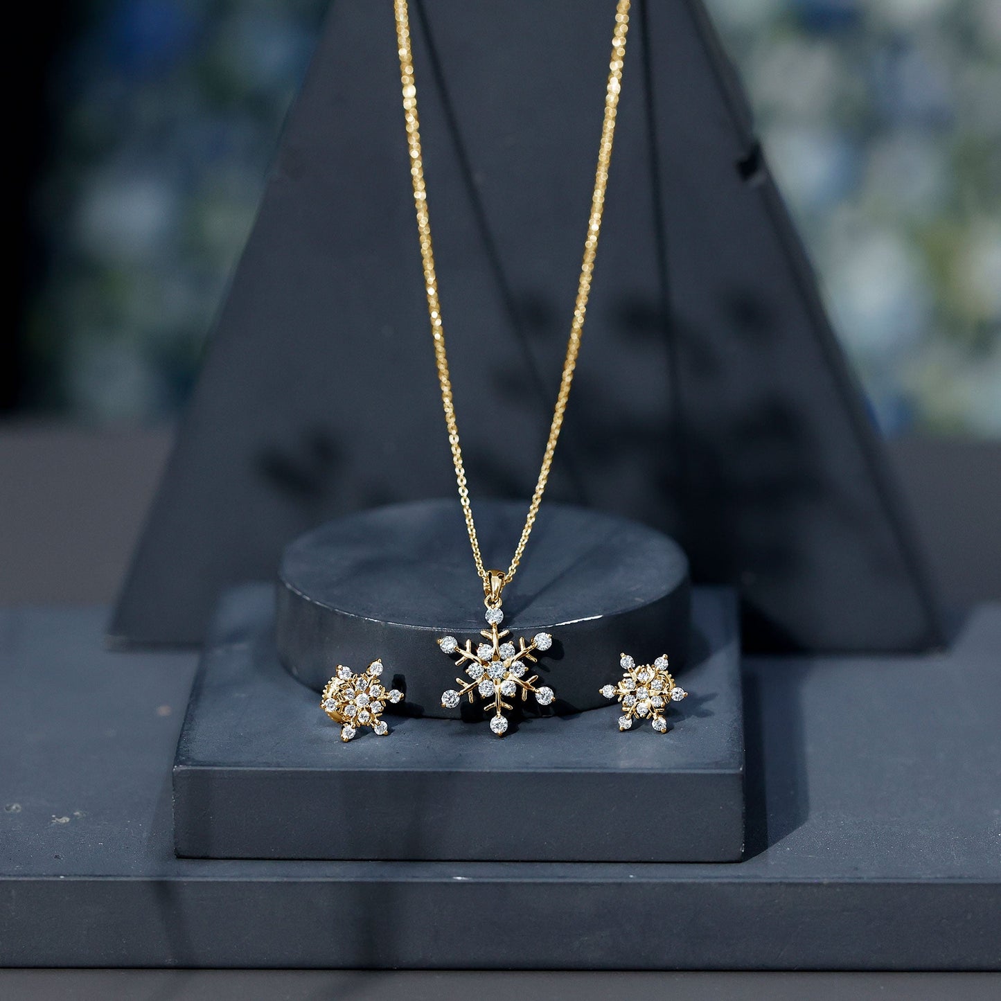 Certified Lab Grown Diamond Snowflake Jewelry Set