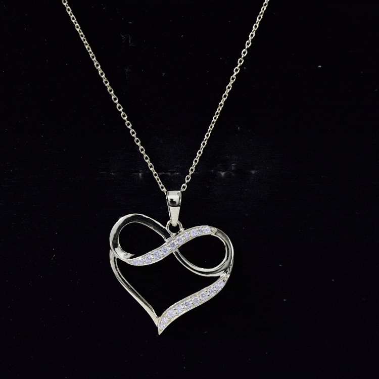 Certified Lab Grown Diamond Infinity Heart Necklace For Women
