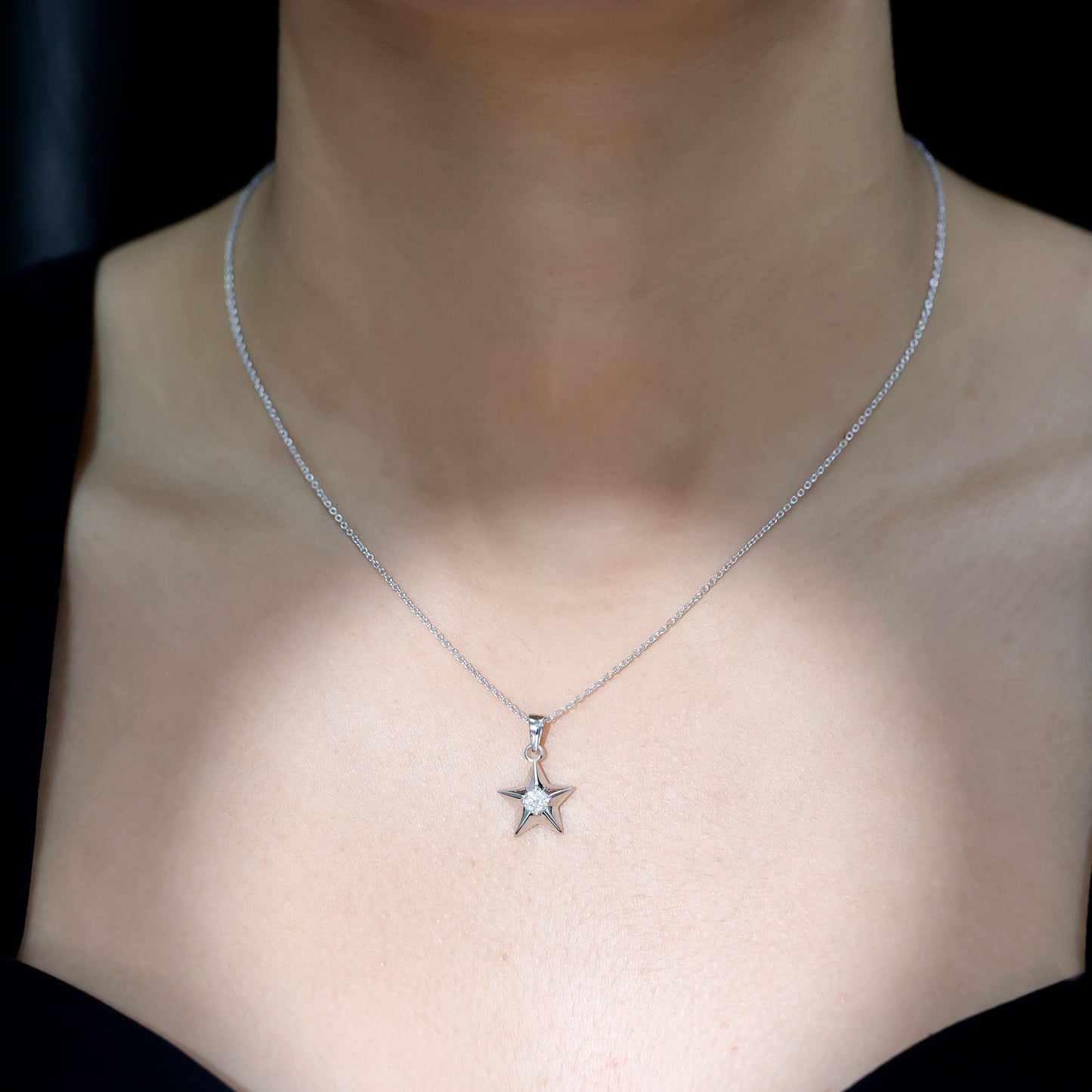 Certified Lab Grown Diamond Star Pendant Necklace For Her