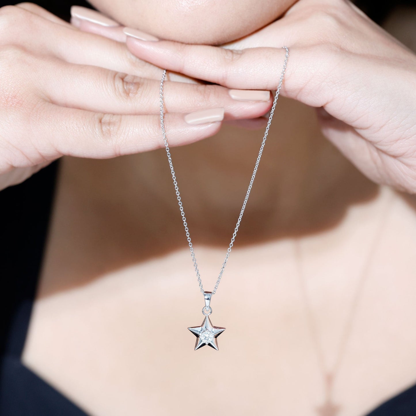 Certified Lab Grown Diamond Star Pendant Necklace For Her
