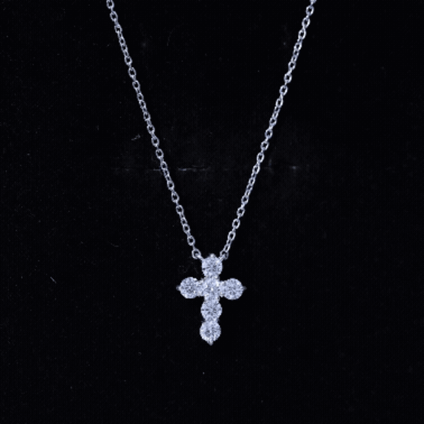 Lab Grown Diamond Religious Cross Pendant Necklace