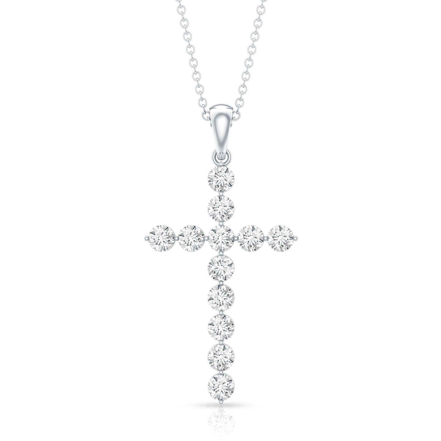 Certified Lab Grown Diamond Christian Cross Pendant