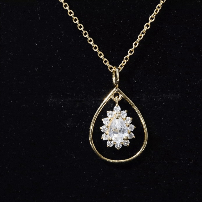 Pear Shape Lab Grown Diamond Teardrop Pendant Necklace