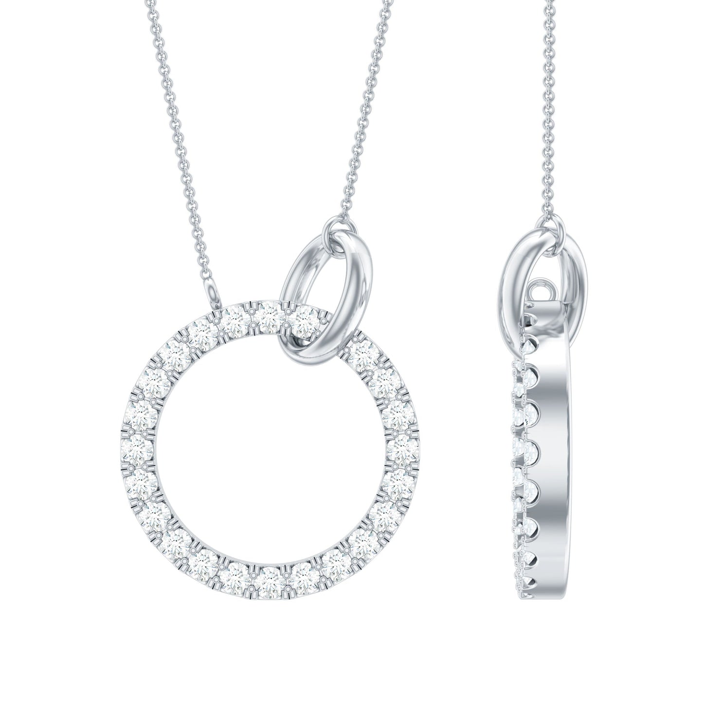 Natural Diamond Eternity Necklace for Women