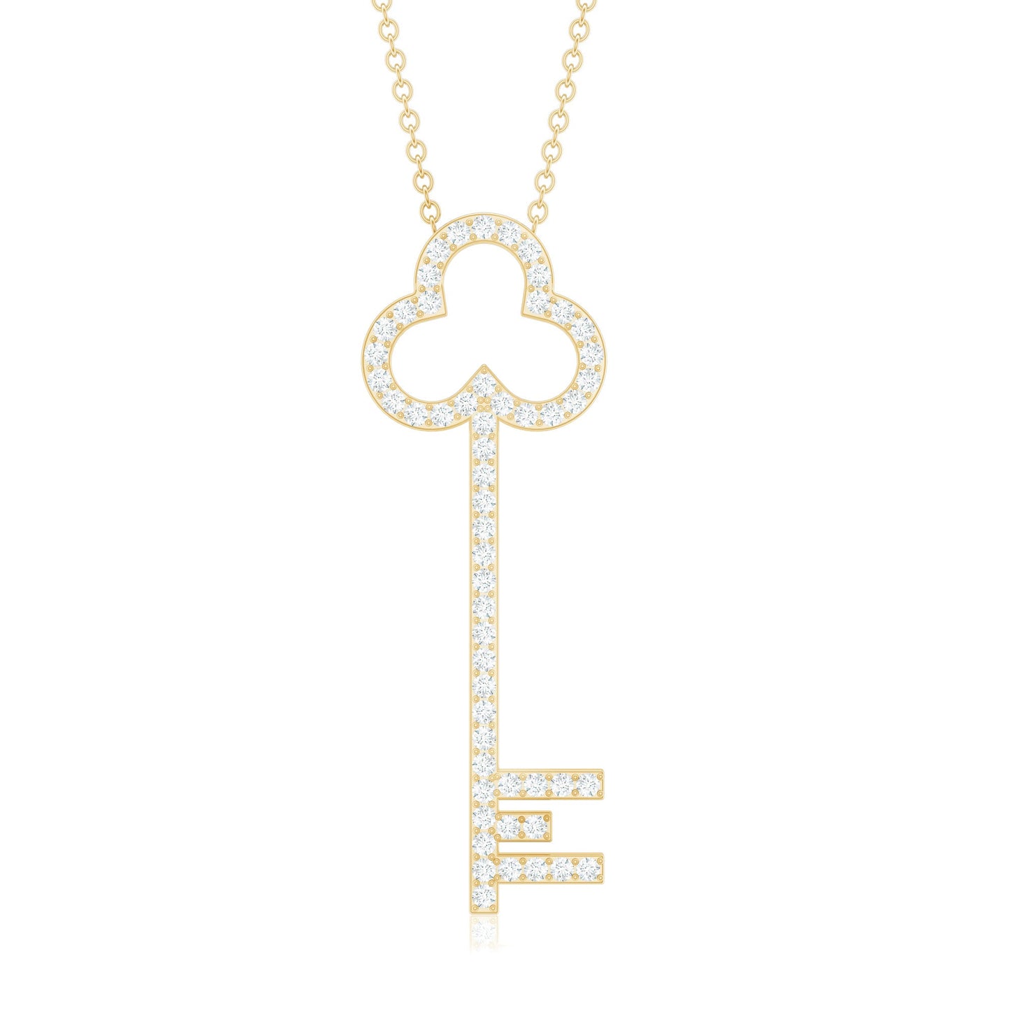Certified Moissanite Key Pendant Necklace