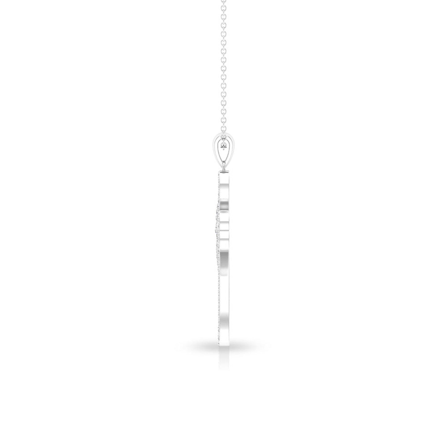 Certified Moissanite Heart Cross Pendant Necklace