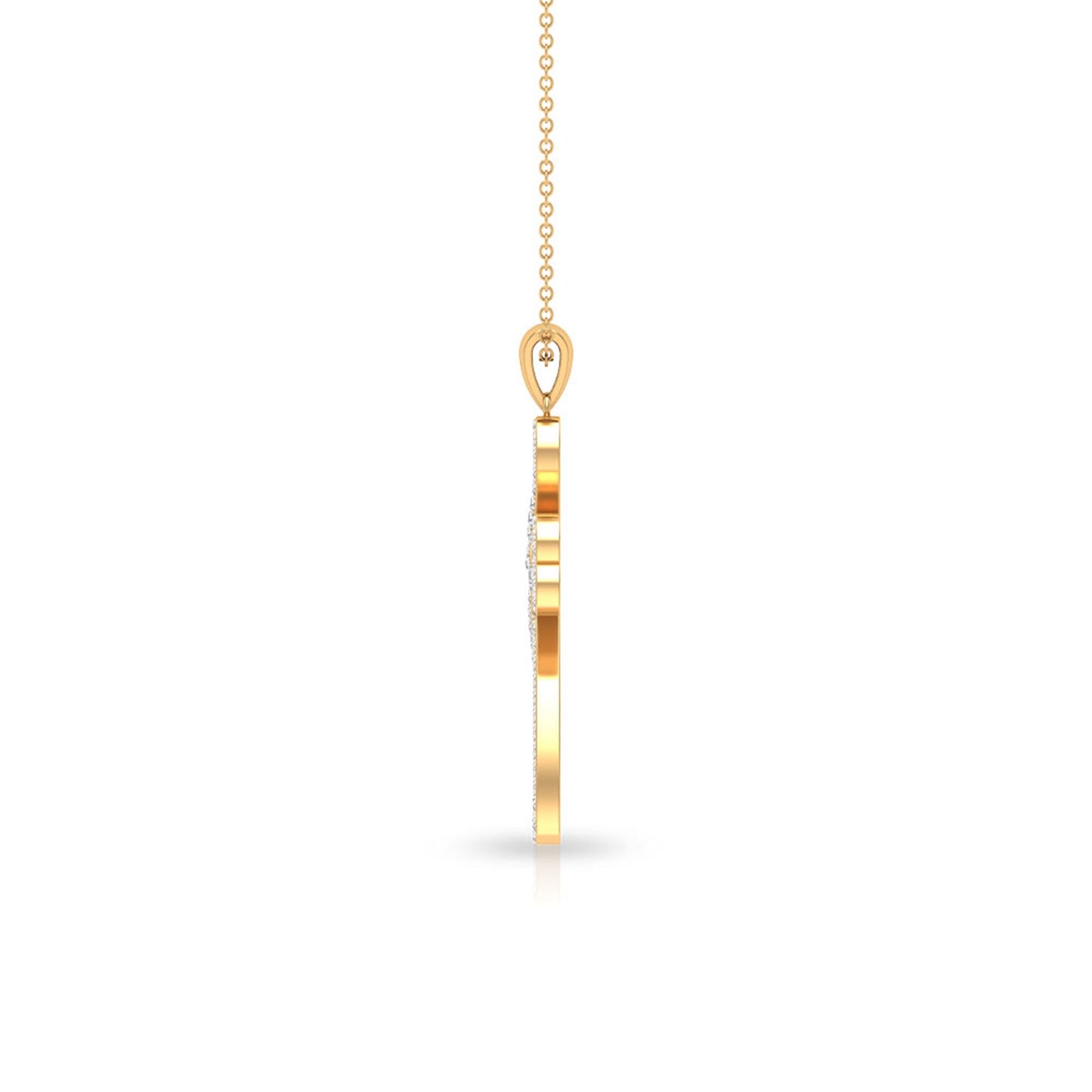 Certified Moissanite Heart Cross Pendant Necklace