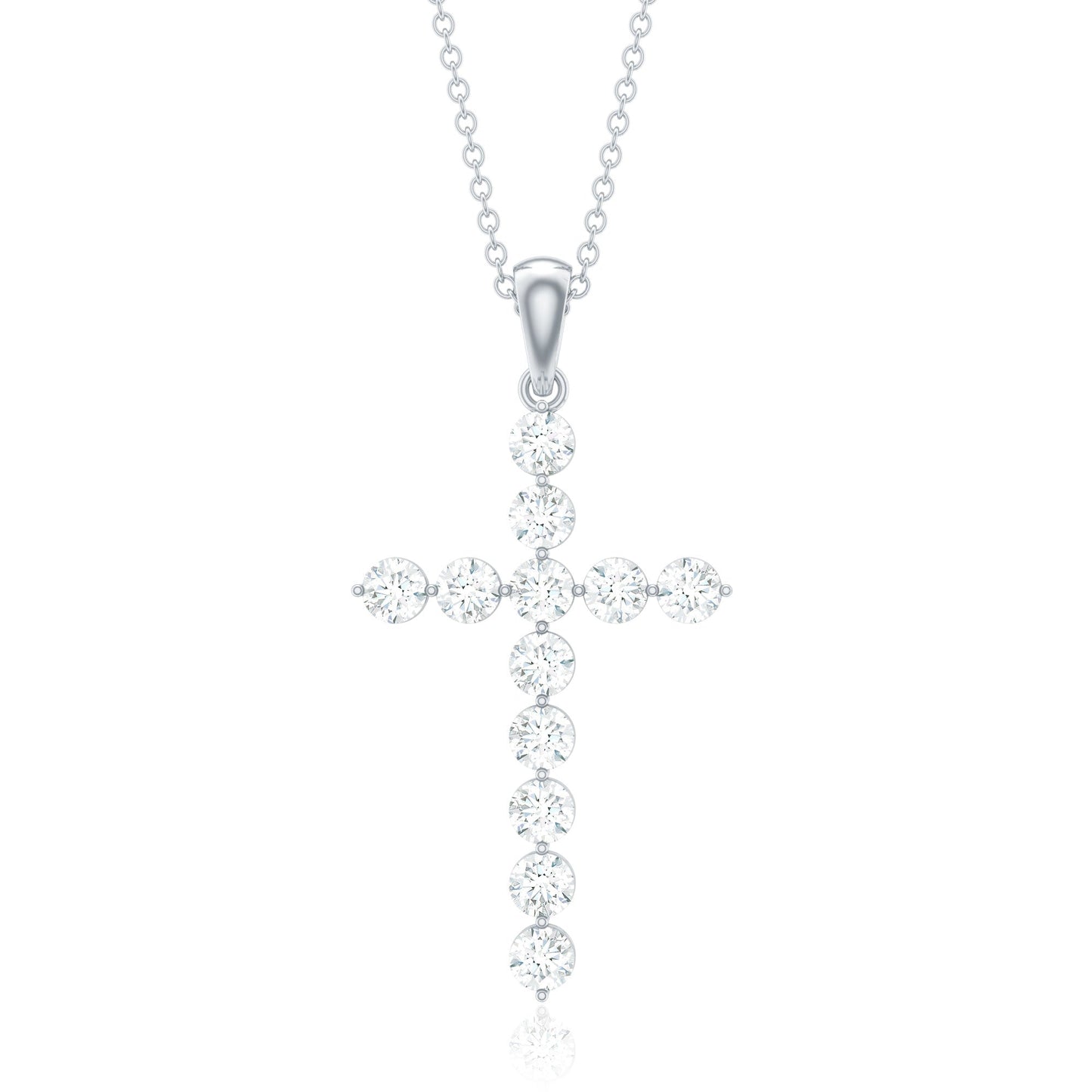 Certified Moissanite Cross Pendant Necklace
