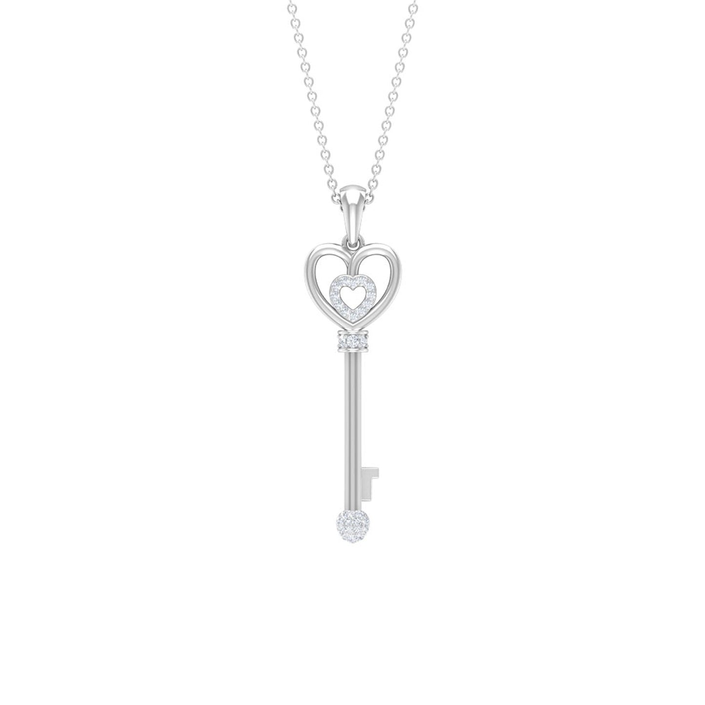 Vintage Style Diamond Key Necklace For Women
