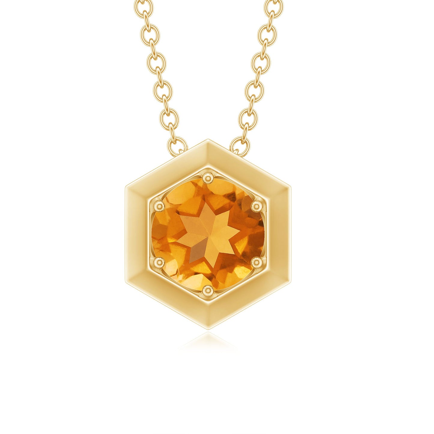 1.2 Carat Natural Citrine Hexagon Pendant