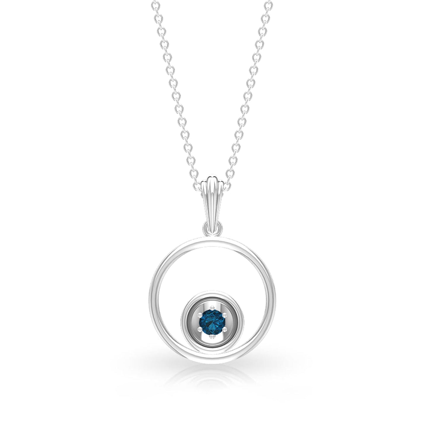 Real London Blue Topaz Open Circle Necklace with Certificate