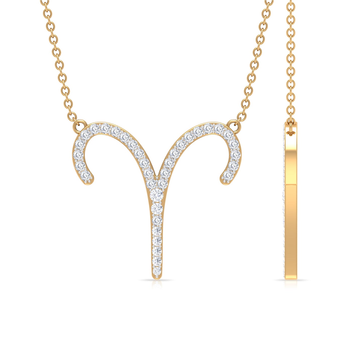 Certified Lab Grown Diamond Aries Astrology Necklace