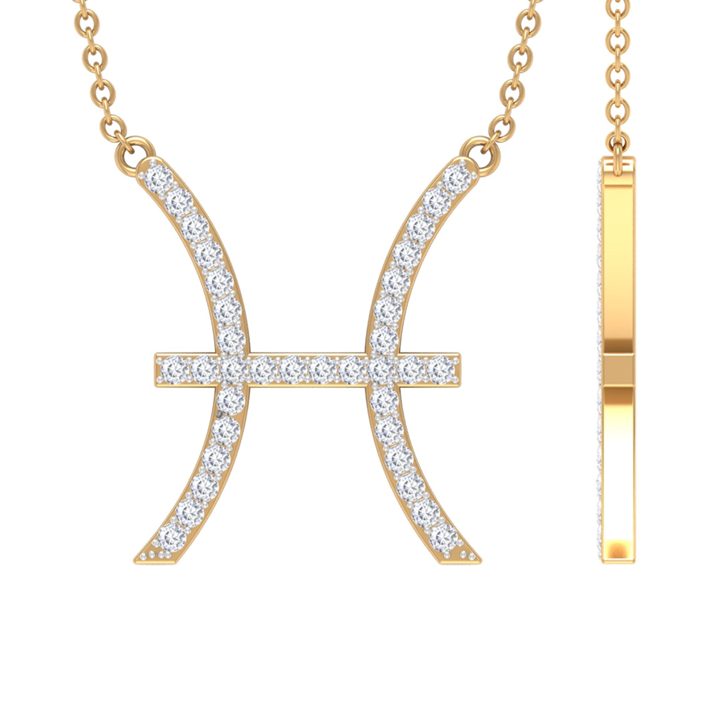 Certified Lab Diamond Pisces Zodiac Sign Necklace