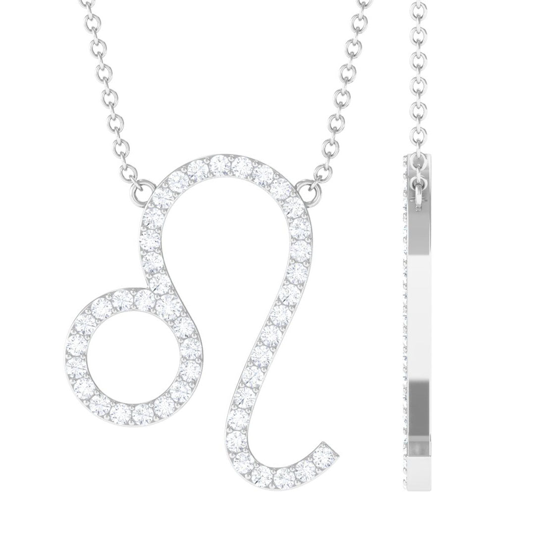 Lab Grown Diamond Leo Zodiac Necklace