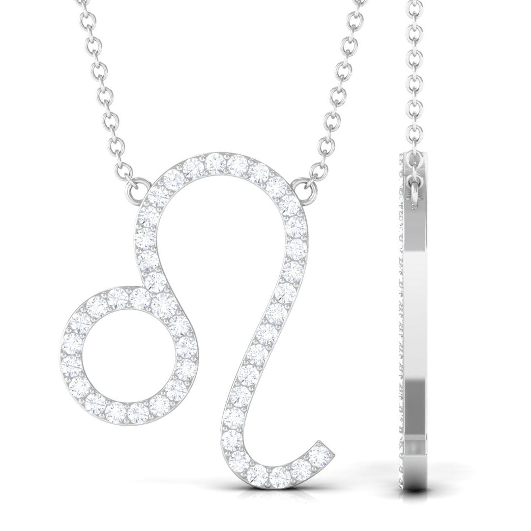 Lab Grown Diamond Leo Zodiac Necklace