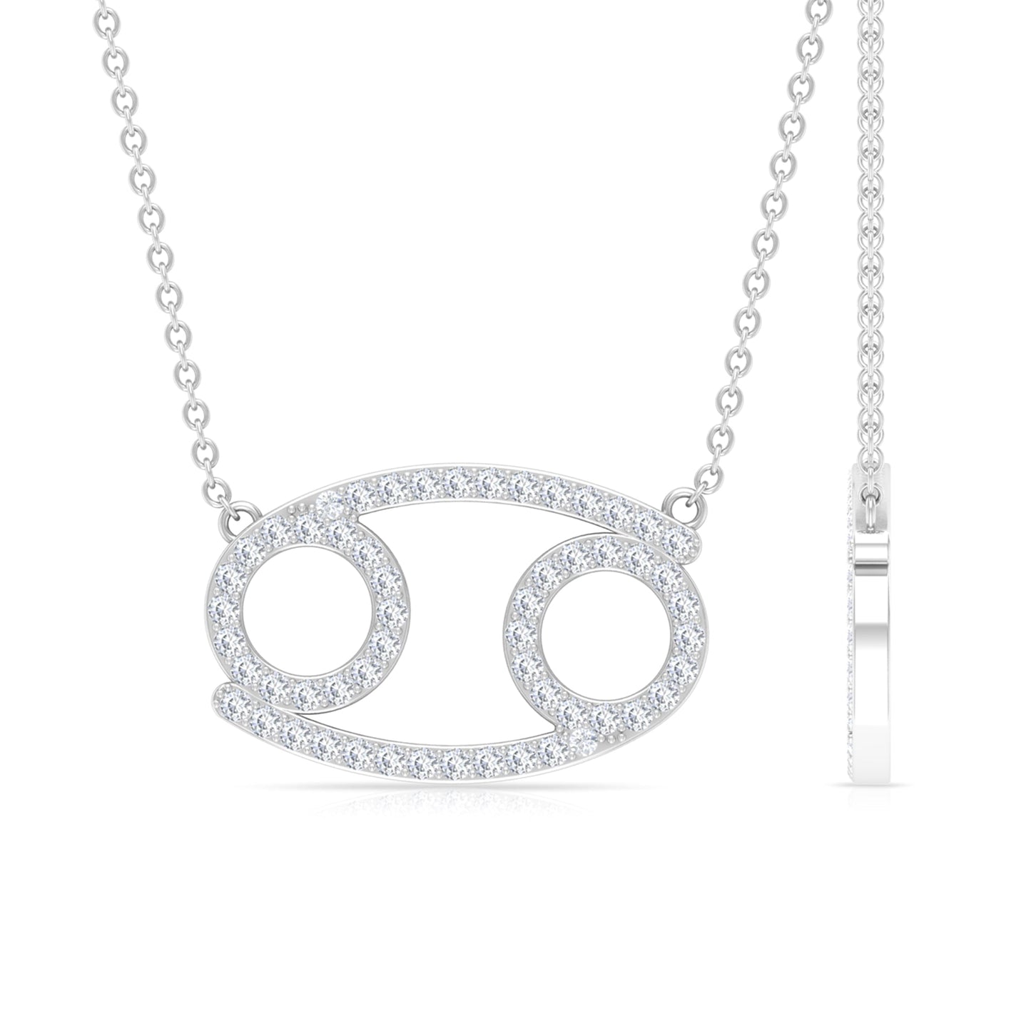 Certified Lab Grown Diamond Star Sign Cancer Necklace