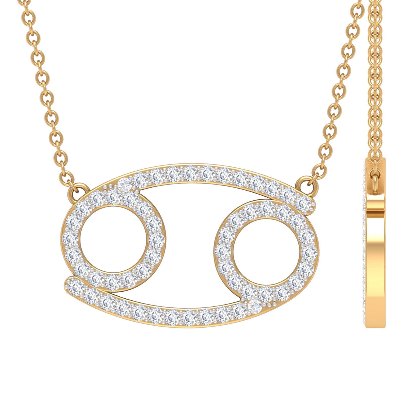 Certified Lab Grown Diamond Star Sign Cancer Necklace