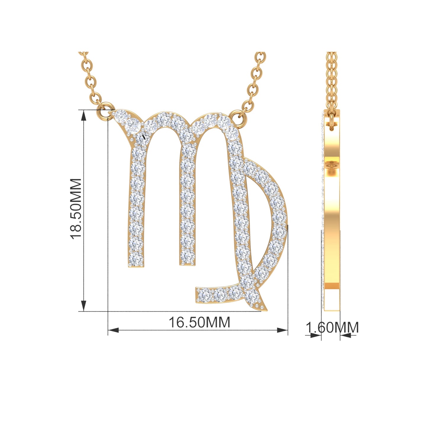 Certified Lab Grown Diamond Zodiac Virgo Necklace