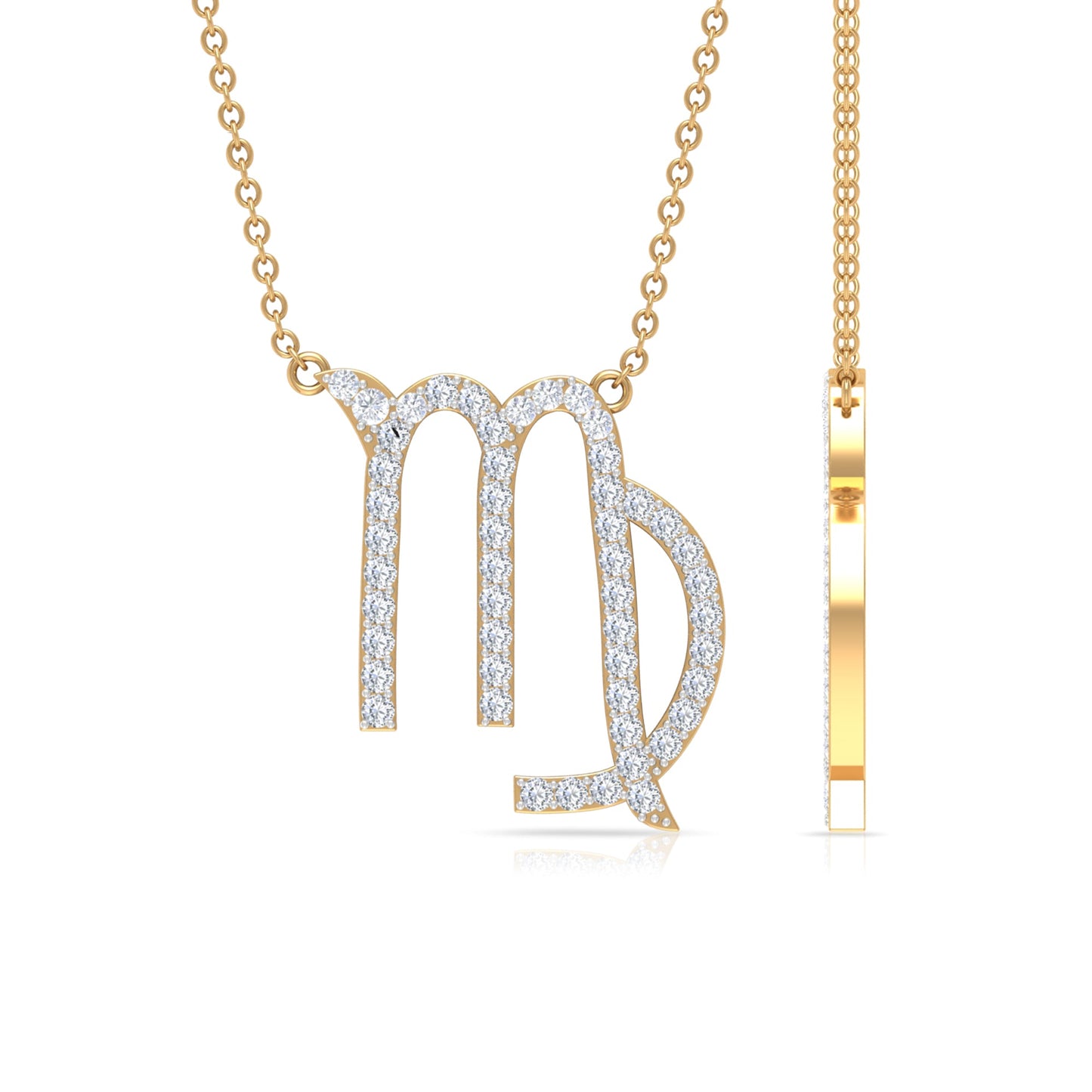 Certified Lab Grown Diamond Zodiac Virgo Necklace
