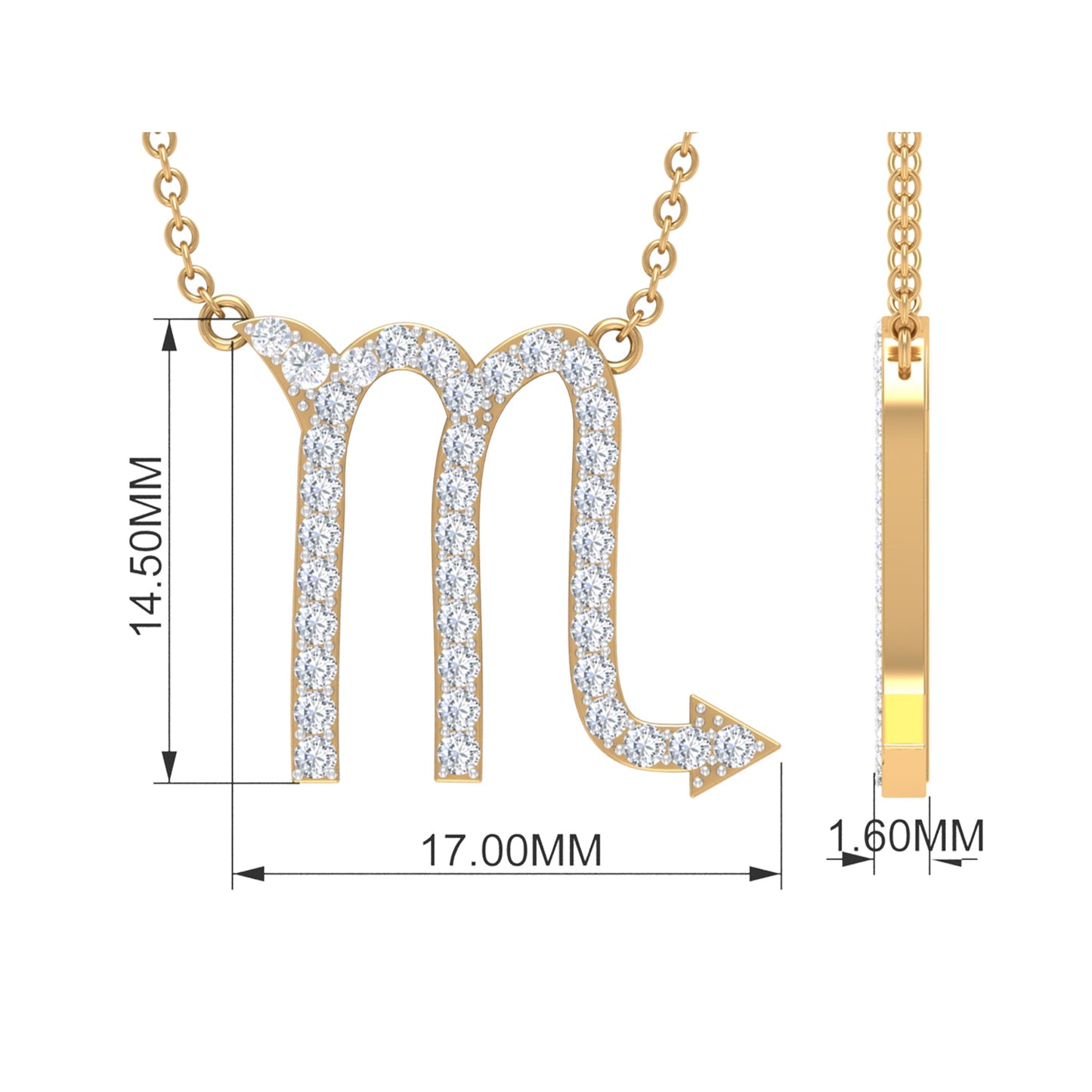 Certified Lab Grown Diamond Scorpio Zodiac Necklace