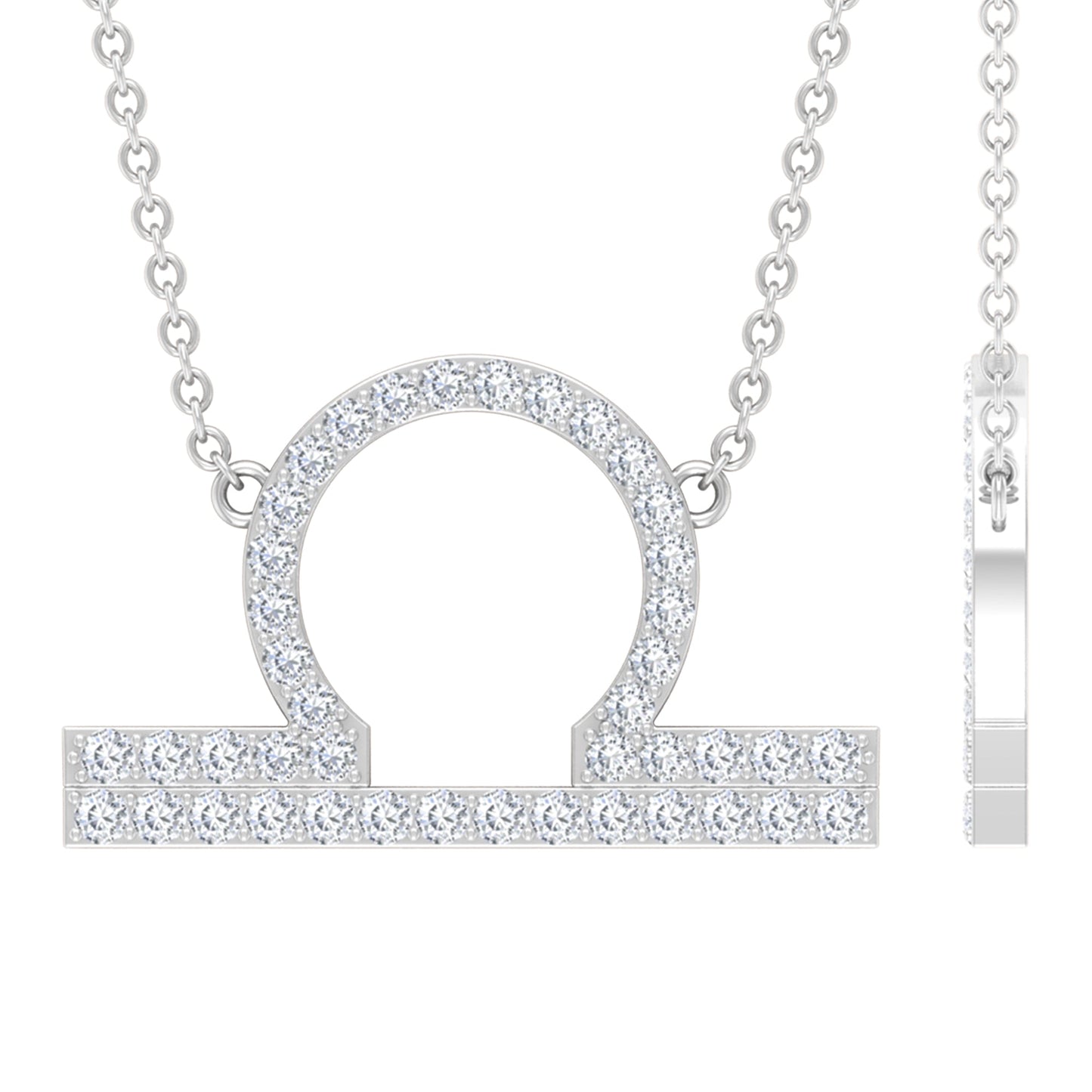 Lab Grown Diamond Libra Zodiac Sign Necklace
