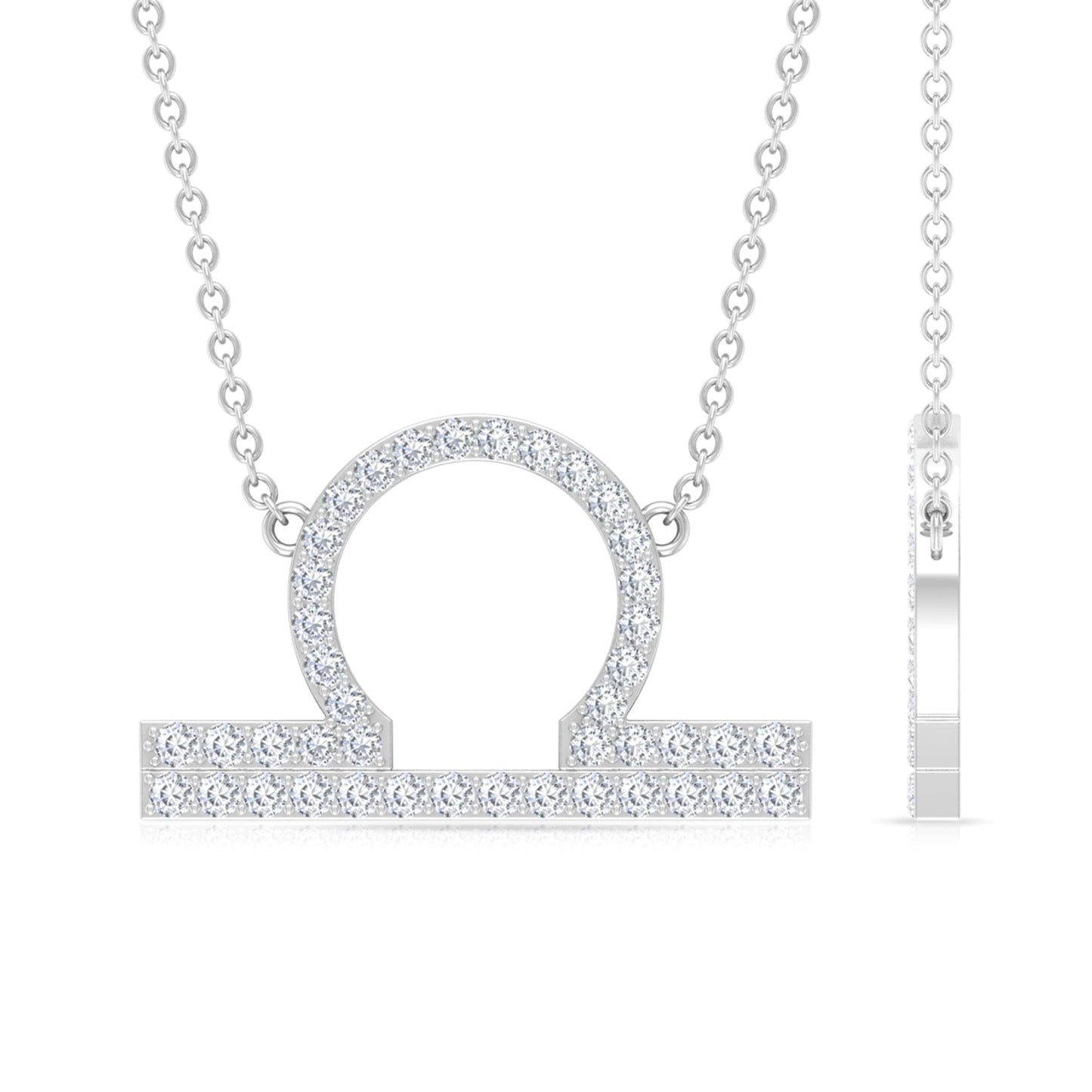 Lab Grown Diamond Libra Zodiac Sign Necklace