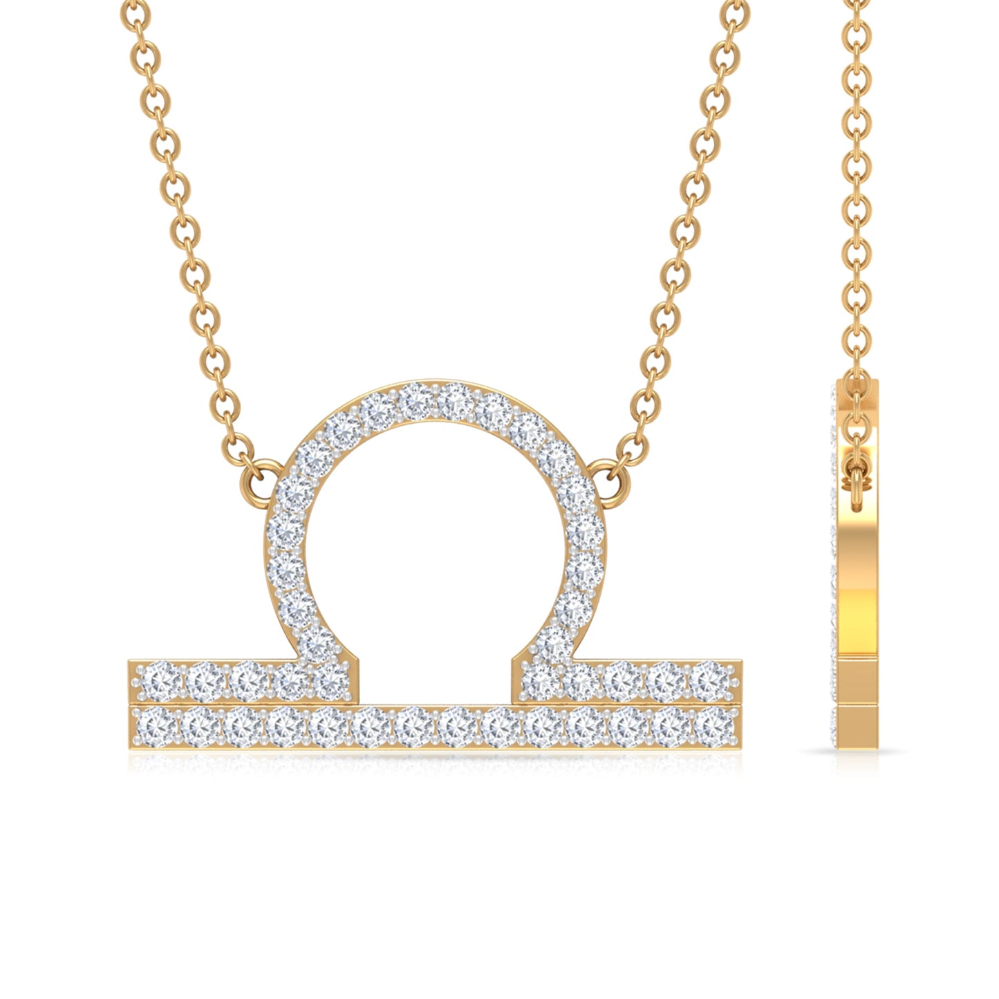 Lab Grown Diamond Libra Zodiac Sign Necklace