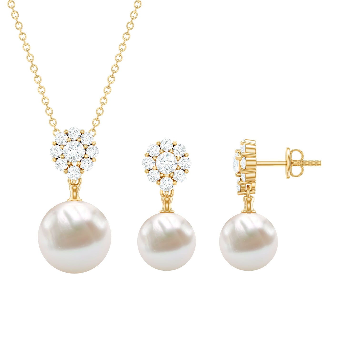 Genuine Freshwater Pearl Flower Jewelry Set for Brides
