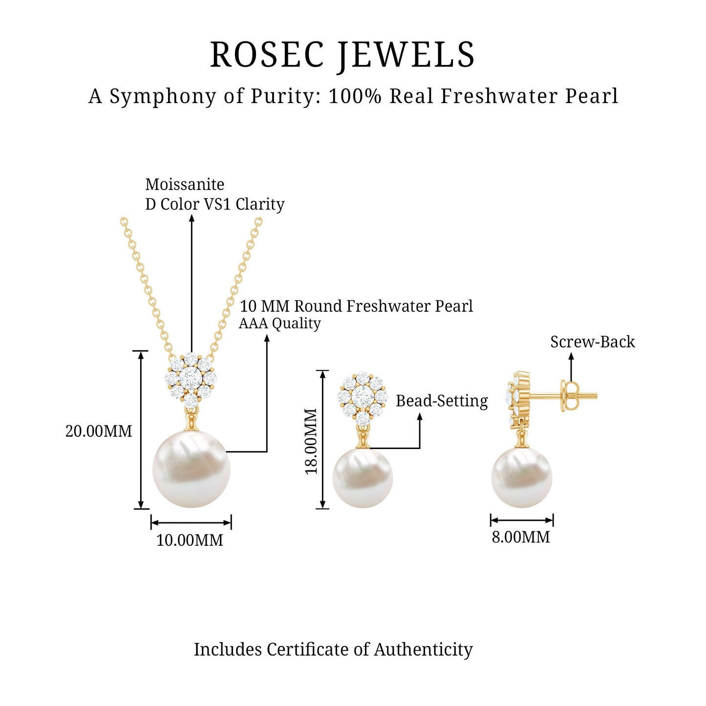 Genuine Freshwater Pearl Flower Jewelry Set for Brides
