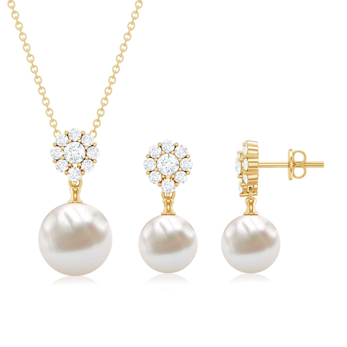 Genuine Freshwater Pearl Flower Jewelry Set for Brides