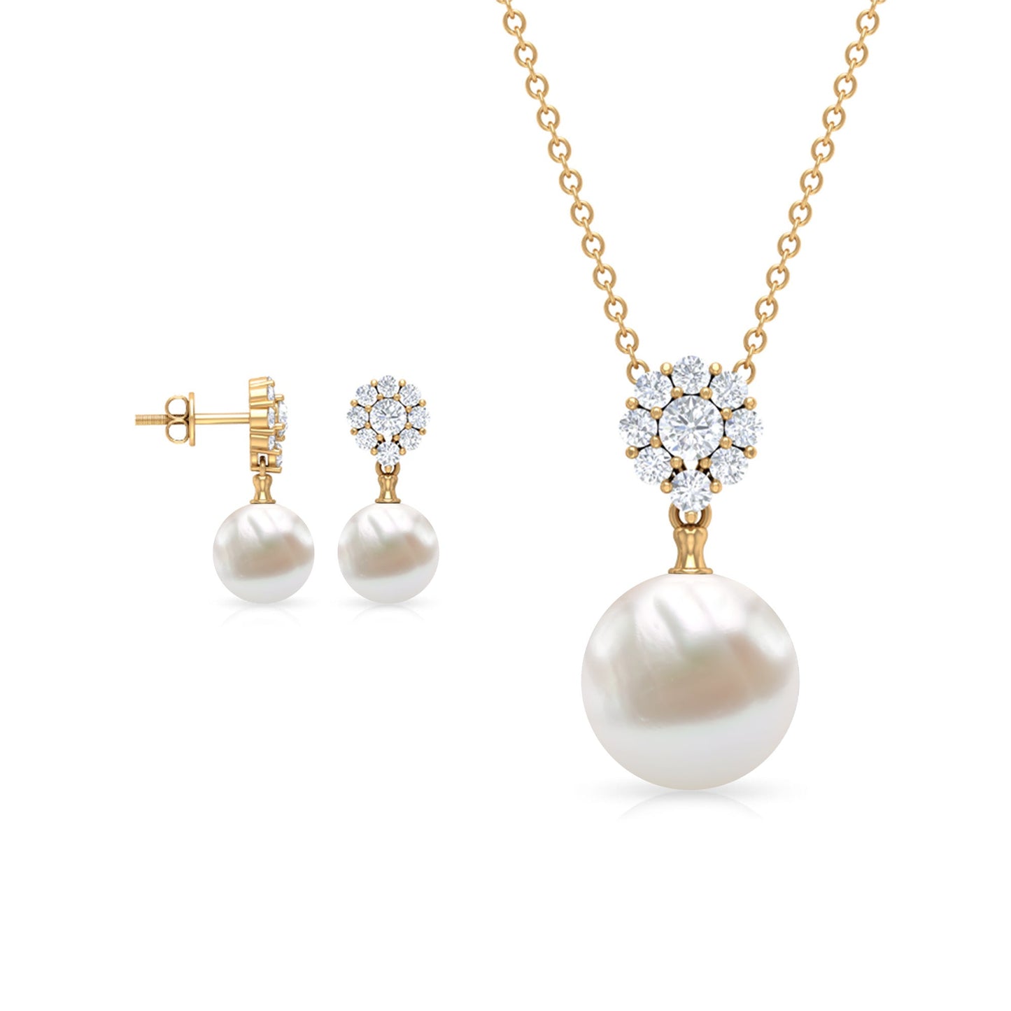 Genuine Freshwater Pearl Flower Jewelry Set for Brides