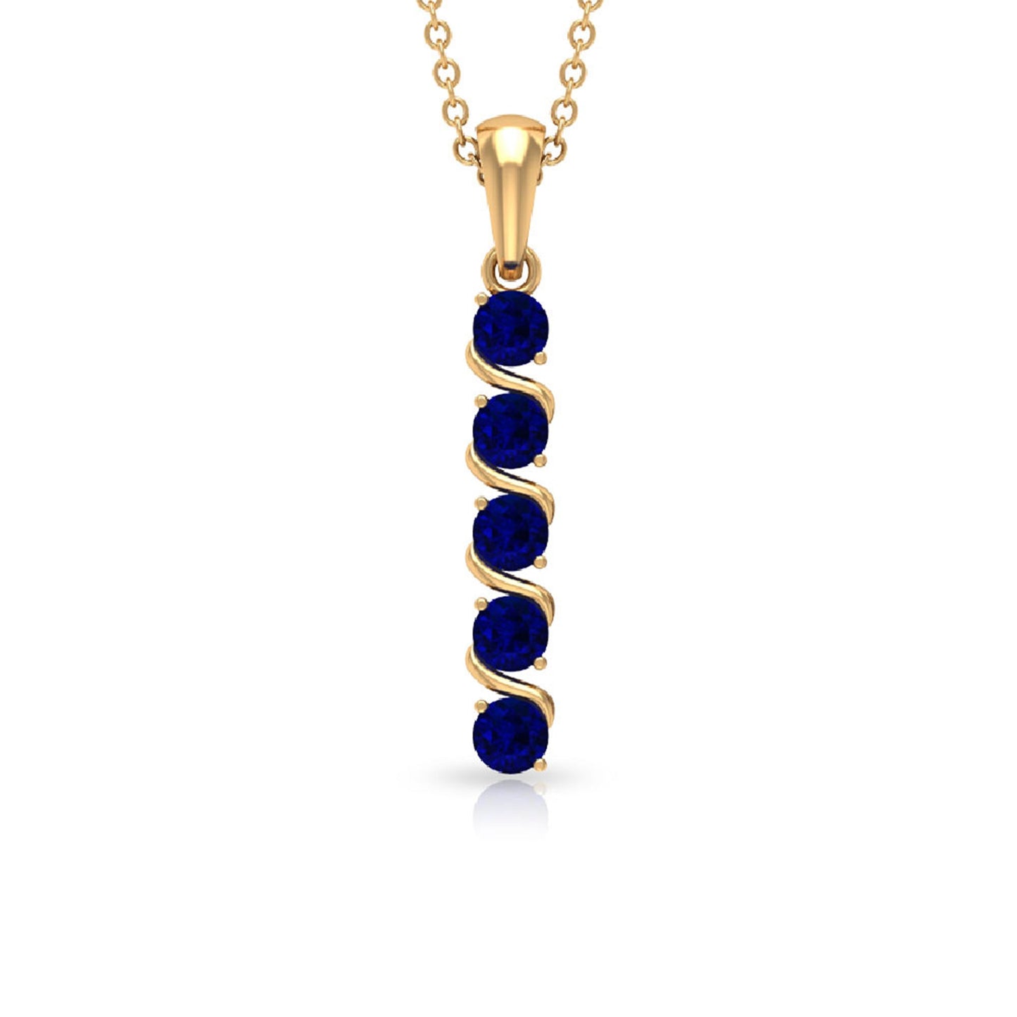 Lab Created Blue Sapphire Bar Necklace With Earrings
