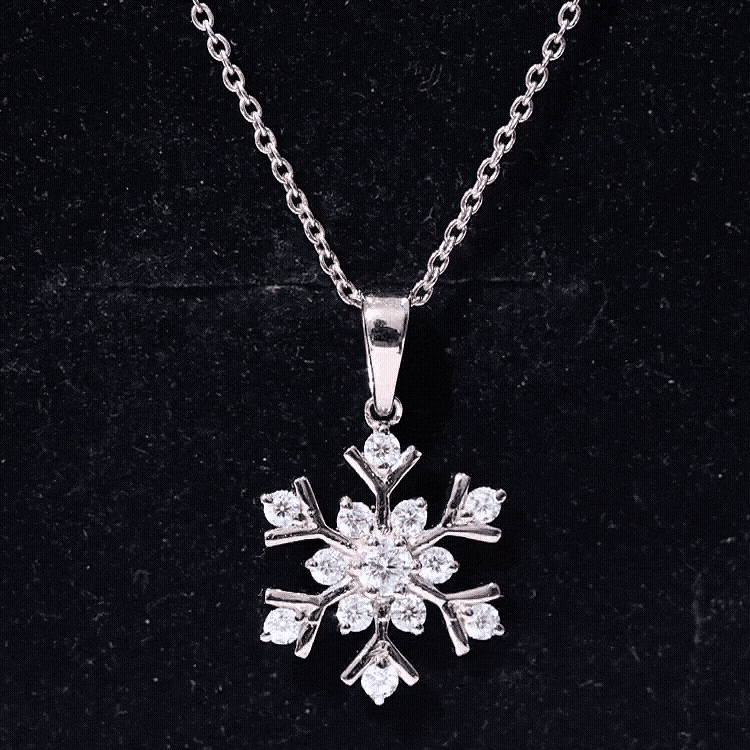 Certified Natural Diamond Christmas Necklace With Chain