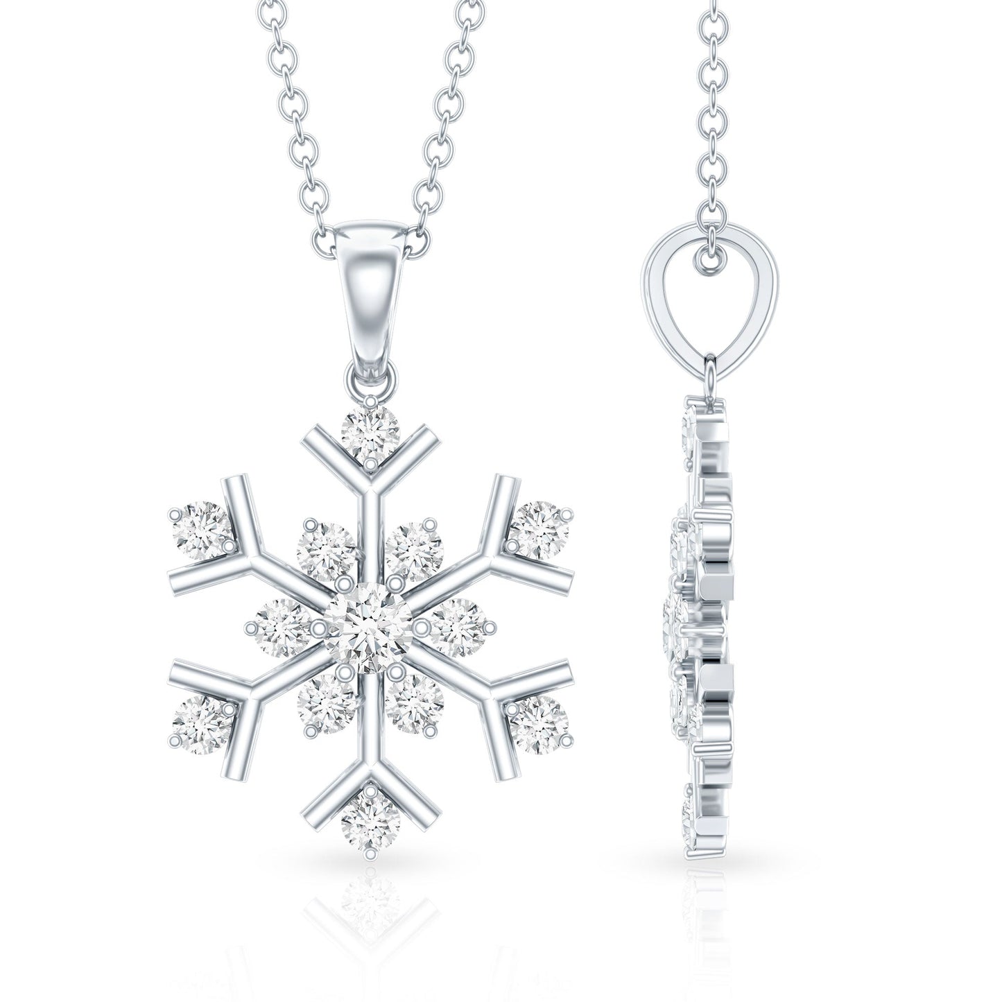 Certified Natural Diamond Christmas Necklace With Chain