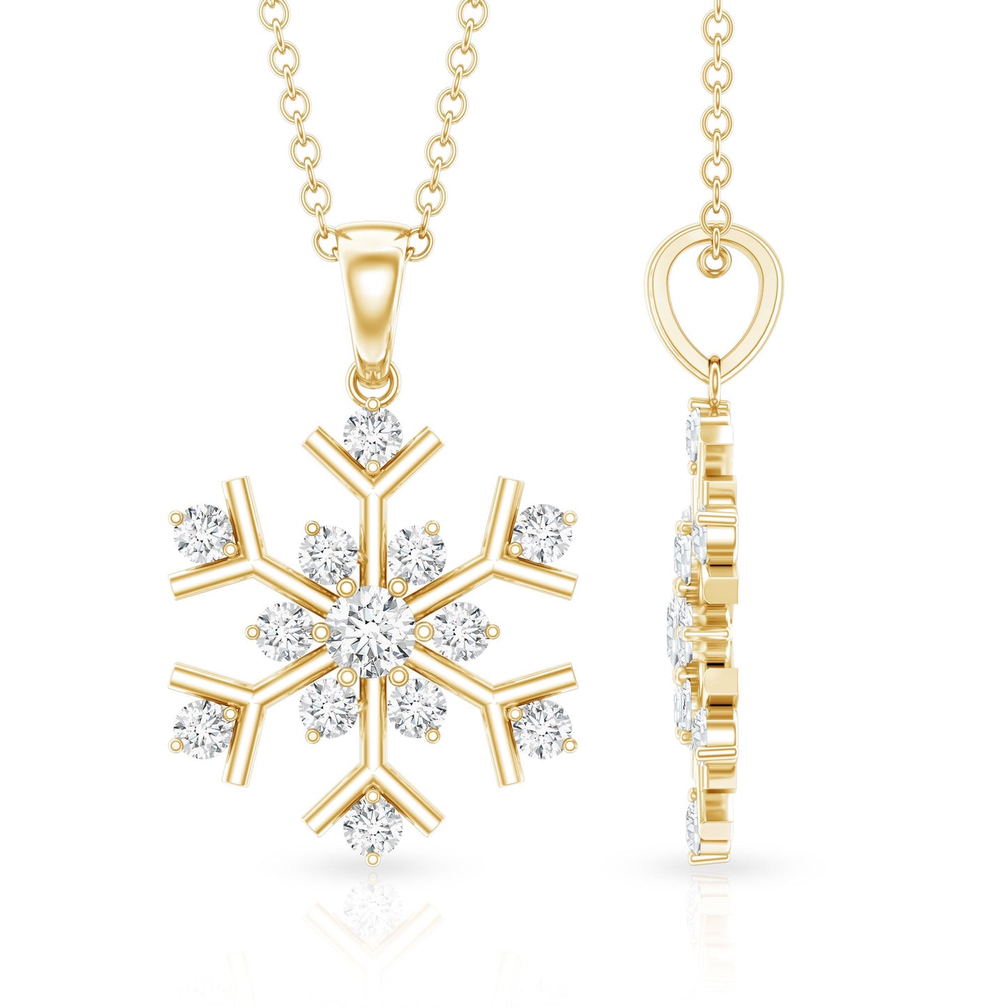 Certified Natural Diamond Christmas Necklace With Chain