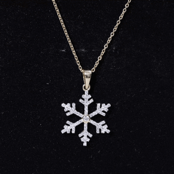 Genuine Diamond Snowflake Pendant for Women