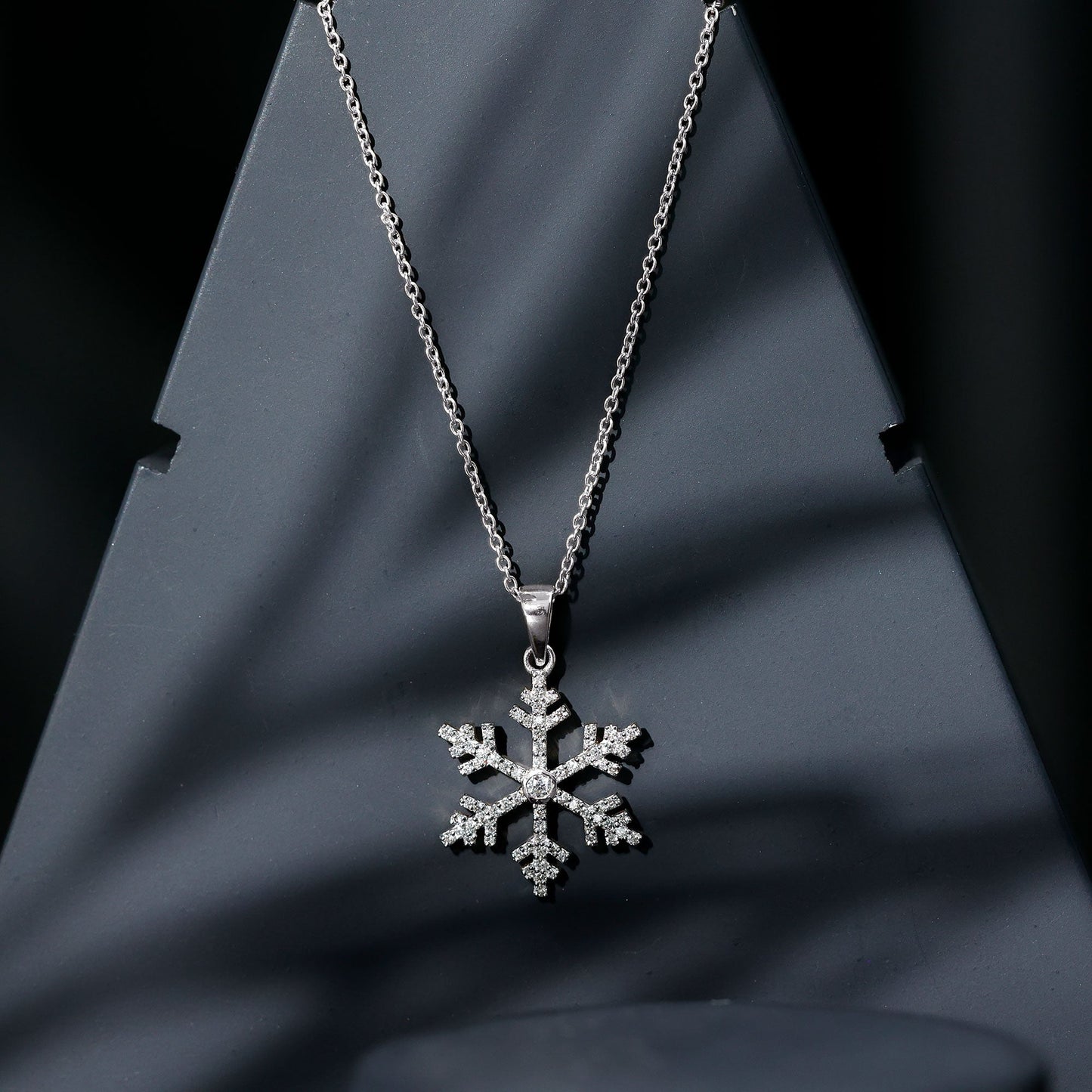 Genuine Diamond Snowflake Pendant for Women