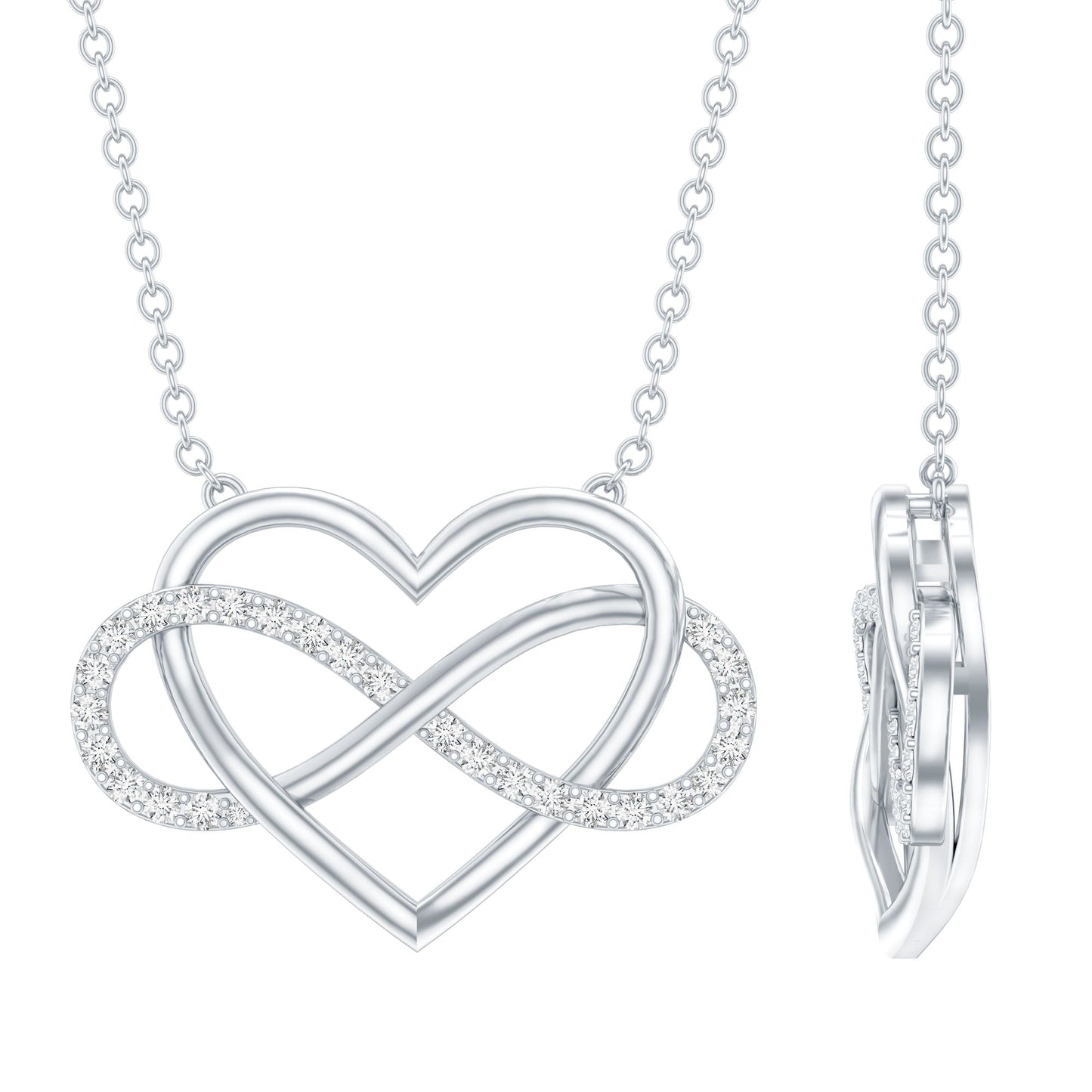 Certified Diamond Infinity Heart Necklace