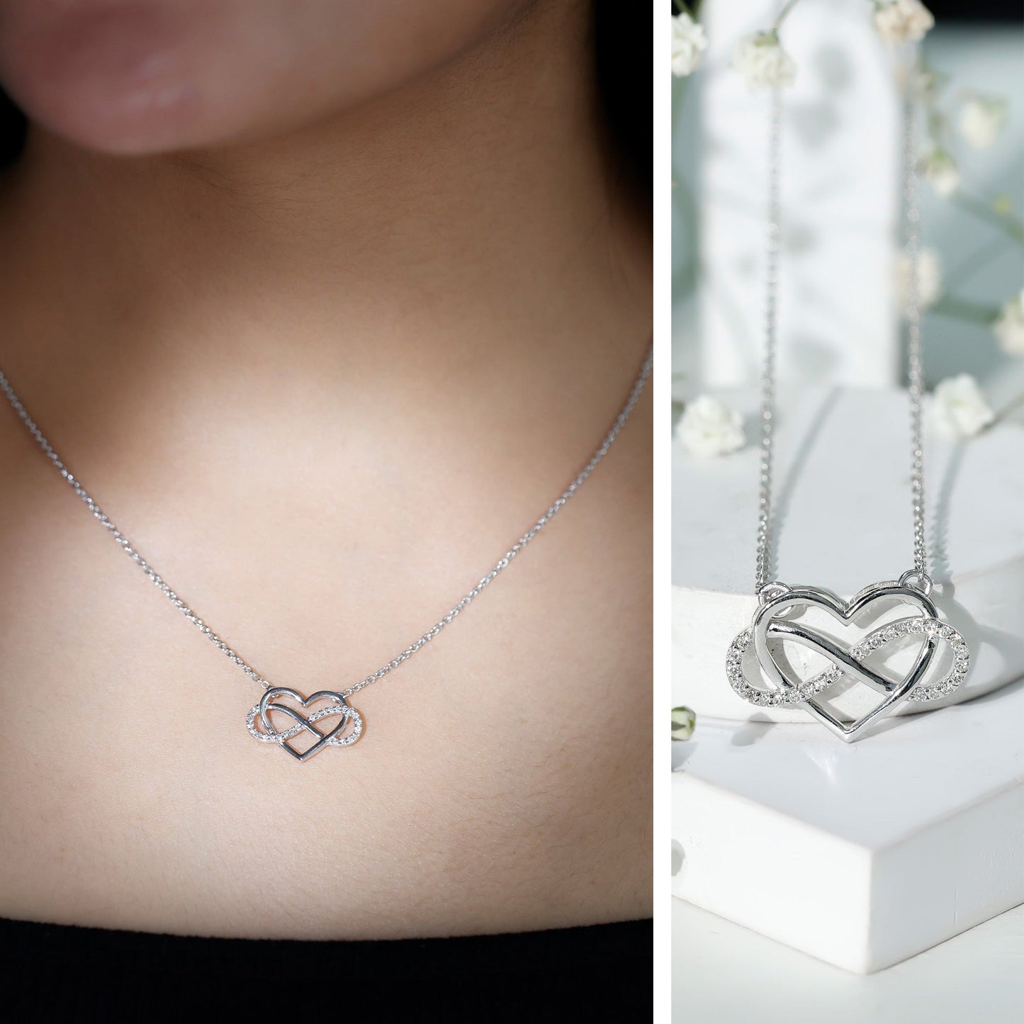 Certified Diamond Infinity Heart Necklace