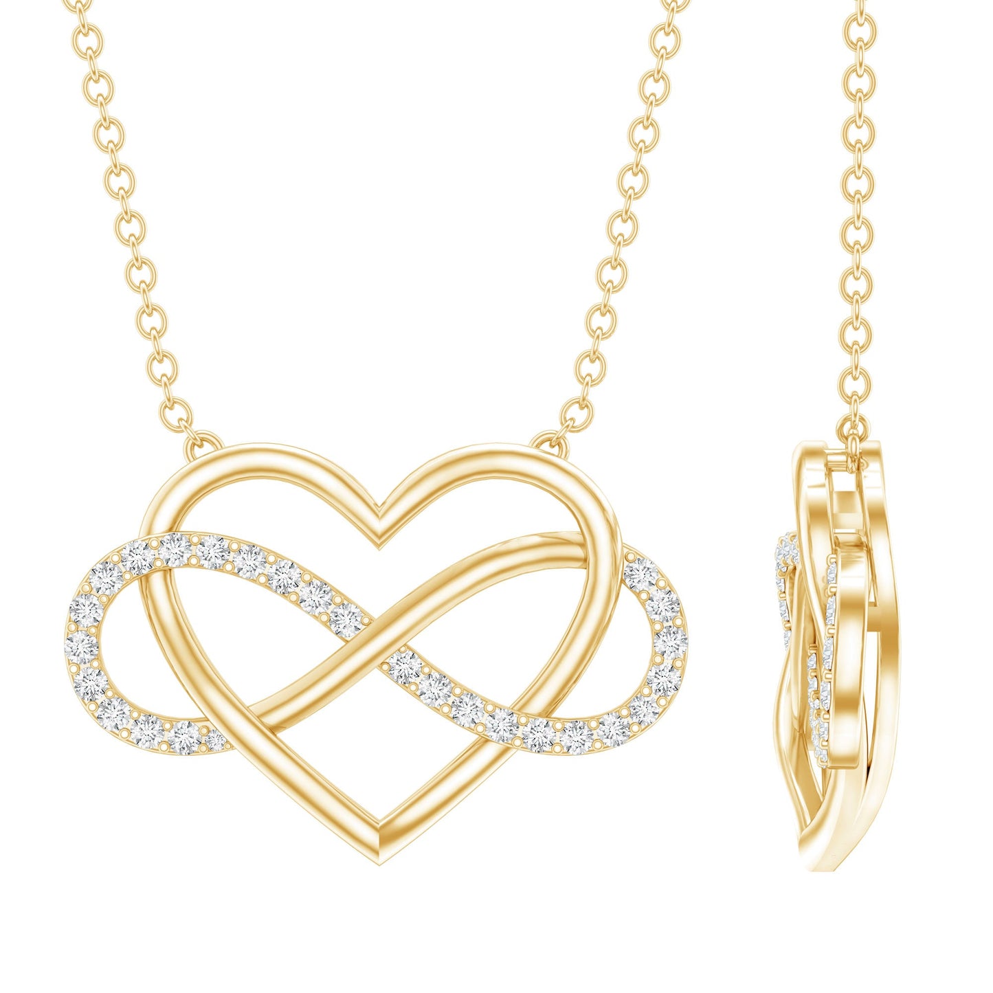 Certified Diamond Infinity Heart Necklace