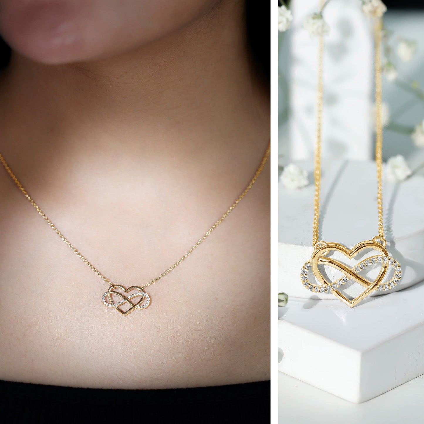 Certified Diamond Infinity Heart Necklace