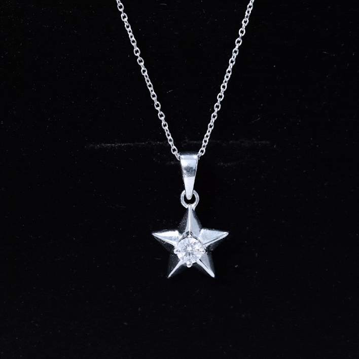Certified Diamond Star Pendant Necklace