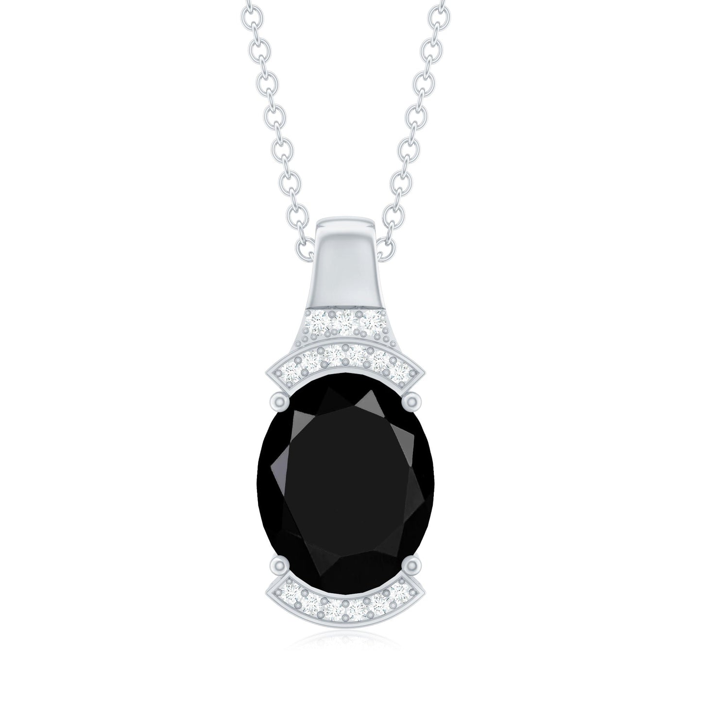 Certified 4.2 Carat Lab Grown Black and White Diamond Vintage Necklace