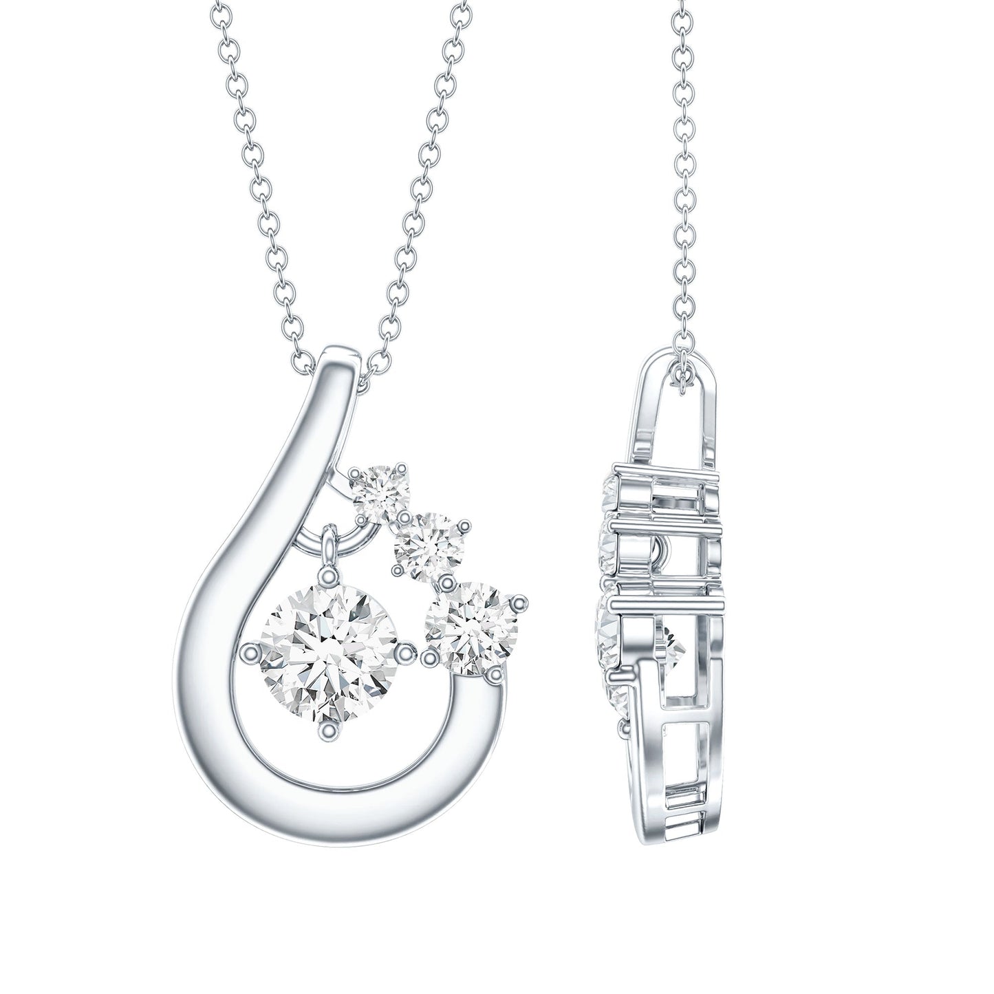Certified Lab Grown Diamond Minimal Pendant Necklace