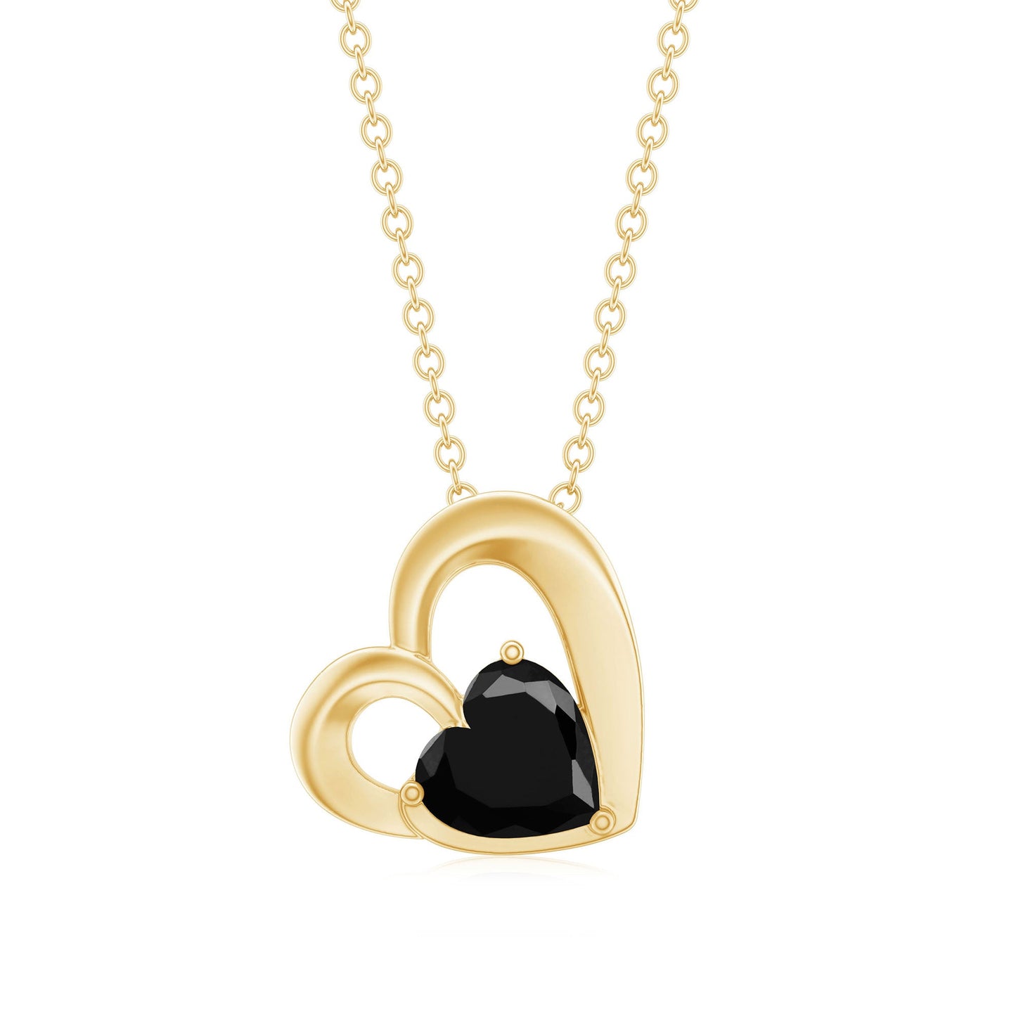 2.4 Carat Heart Lab Grown Black Diamond Solitaire Necklace