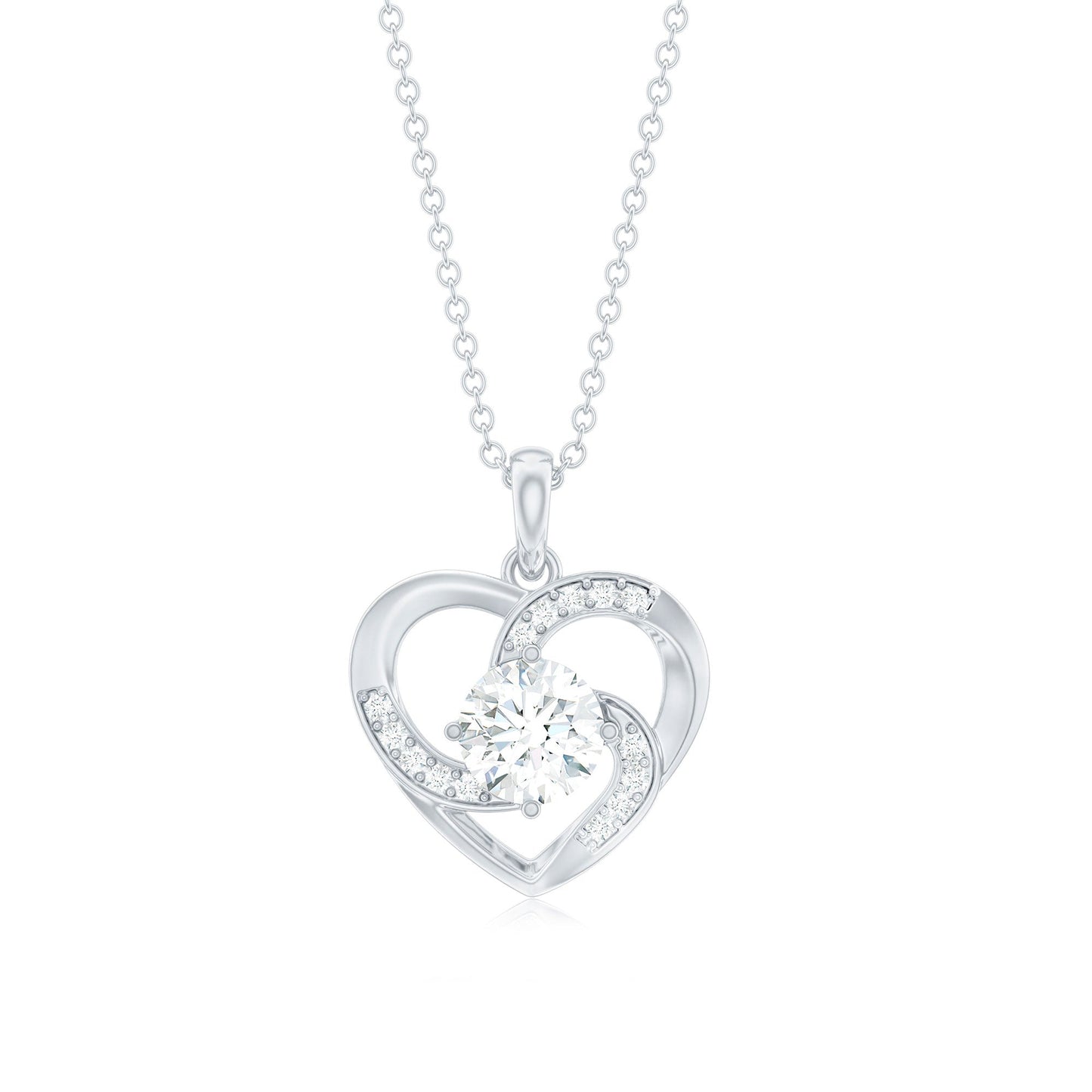 Certified Lab Grown Diamond Solitaire Heart Pendant