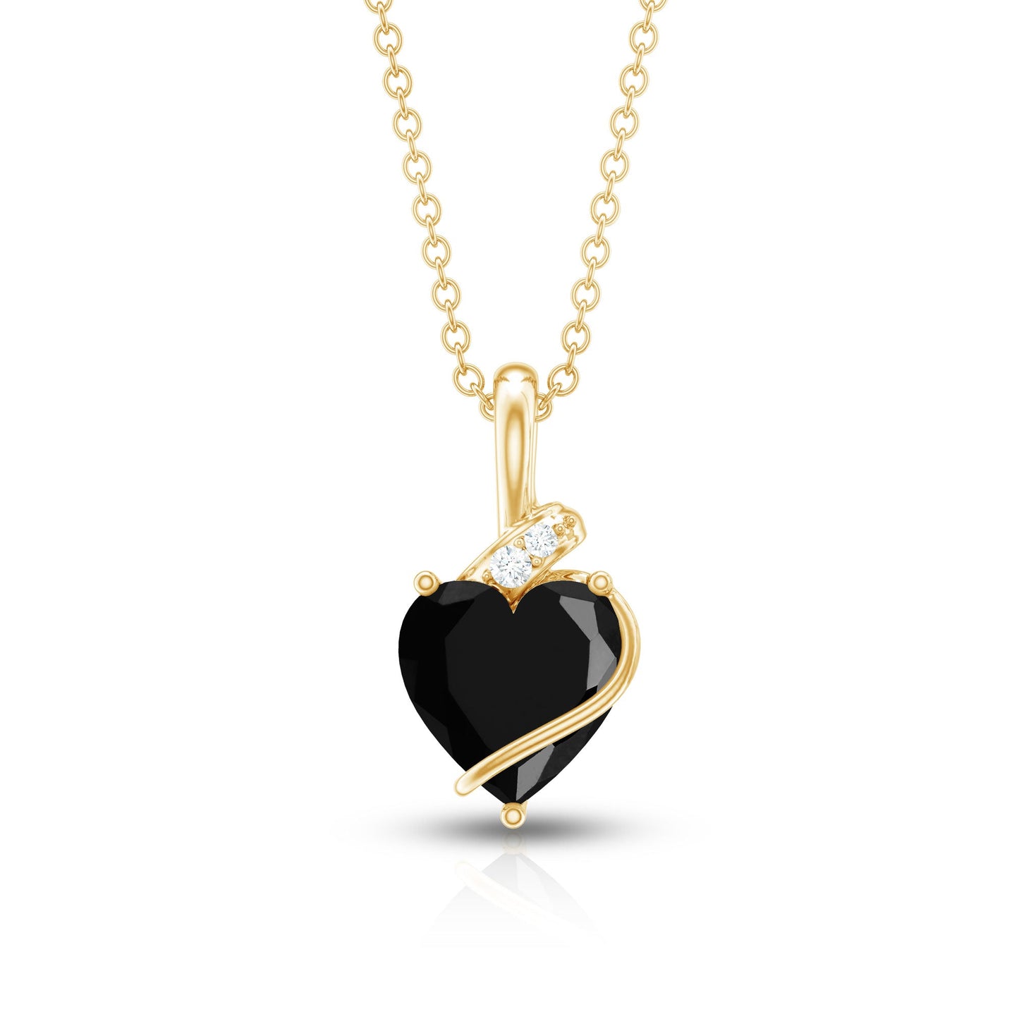2.4 Carat Heart Lab Grown Black and White Diamond Solitaire Necklace