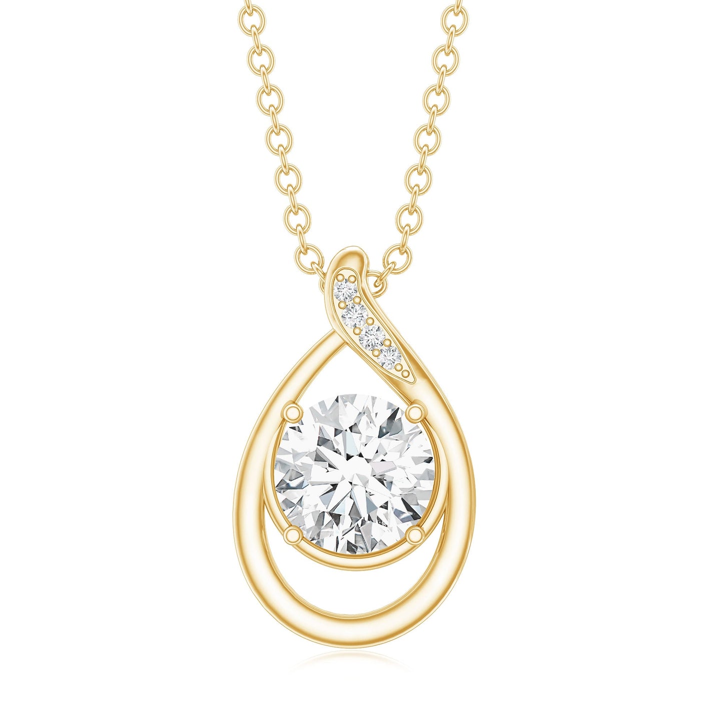 Lab Grown Diamond Teardrop Pendant Necklace